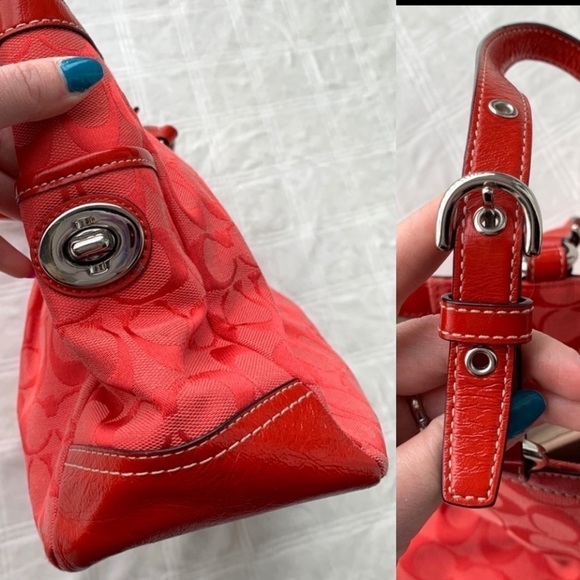 Y2K Coach Cherry Signature Jacquard Gallery Monogram Purse Rare Shoulder Bag - Picture 10 of 17